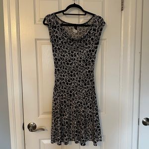 Cowl Neck Cap Sleeve A-line Dress